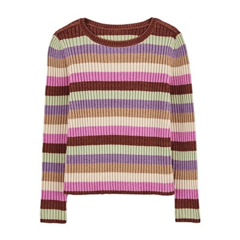 Carter's Big Girls Striped Chenille Sweater - Multi - Size 8